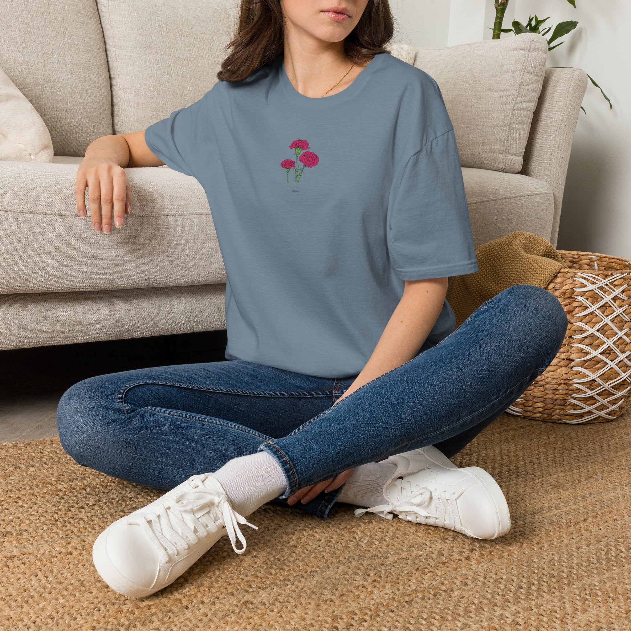January's flower of the month - Nori Shore's Red Carnation Tee T‑Shirt