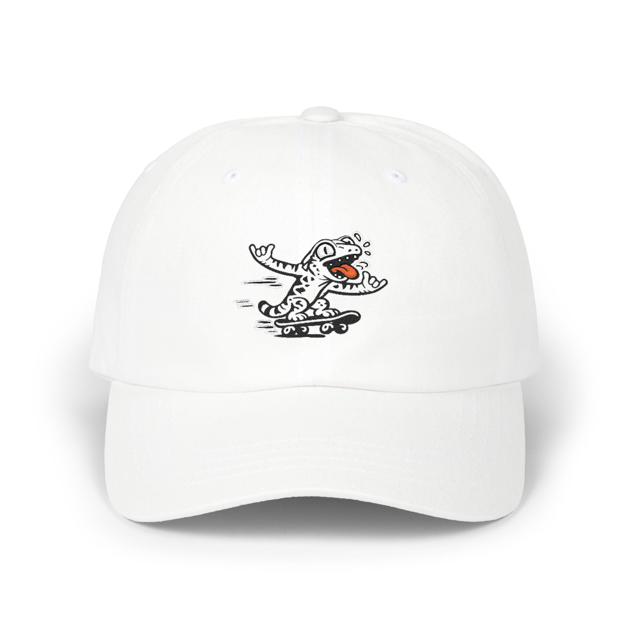 Skater Gecko Classic Dad Cap (White)