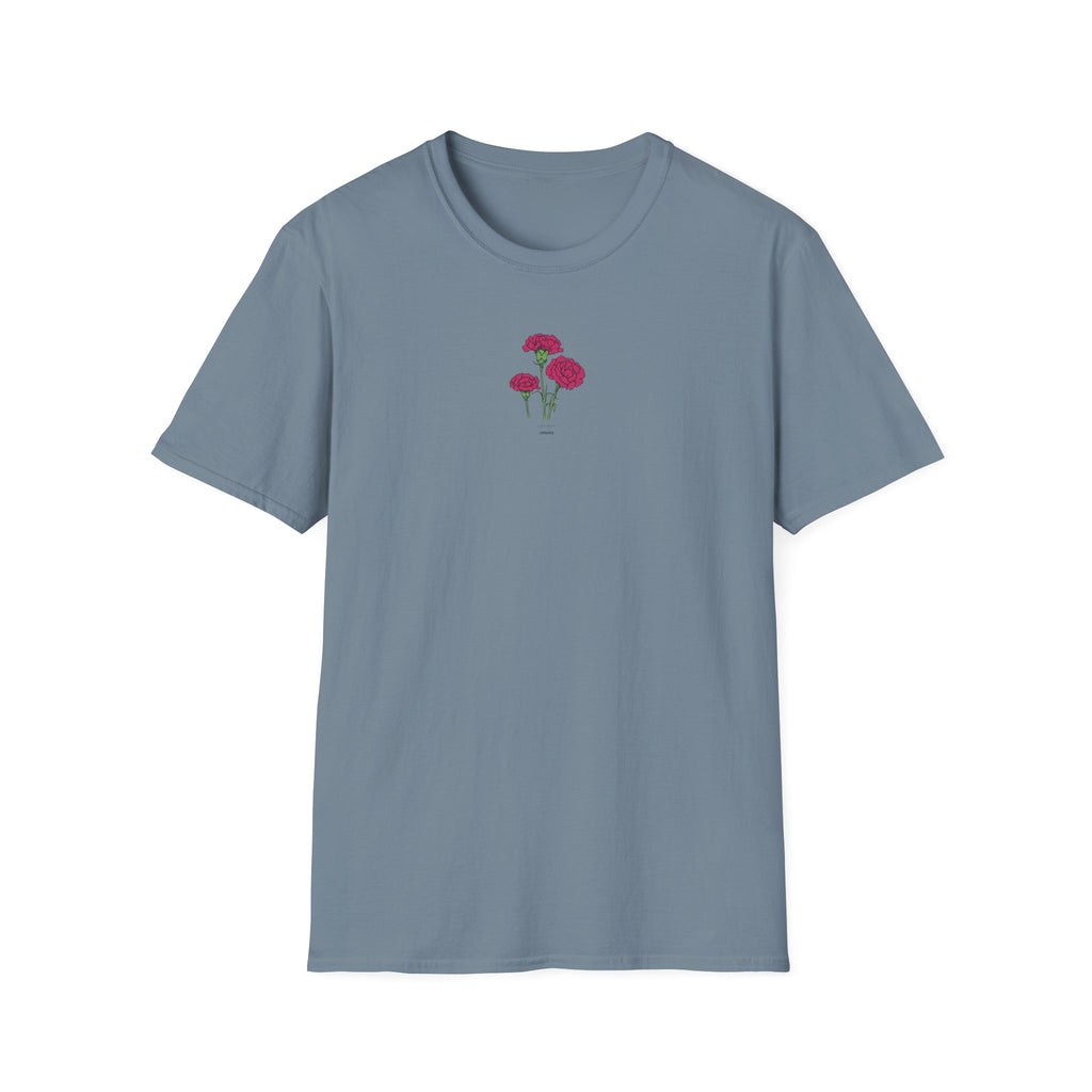 January's flower of the month - Nori Shore's Red Carnation Tee T‑Shirt