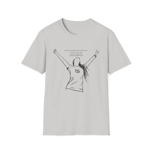 'Choose Redemption' Inspirational Woman Illustration Tee (black line art)