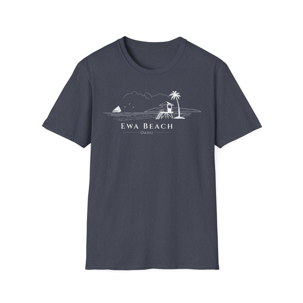 Ewa Beach Skyline T-Shirt (white lineart & text)
