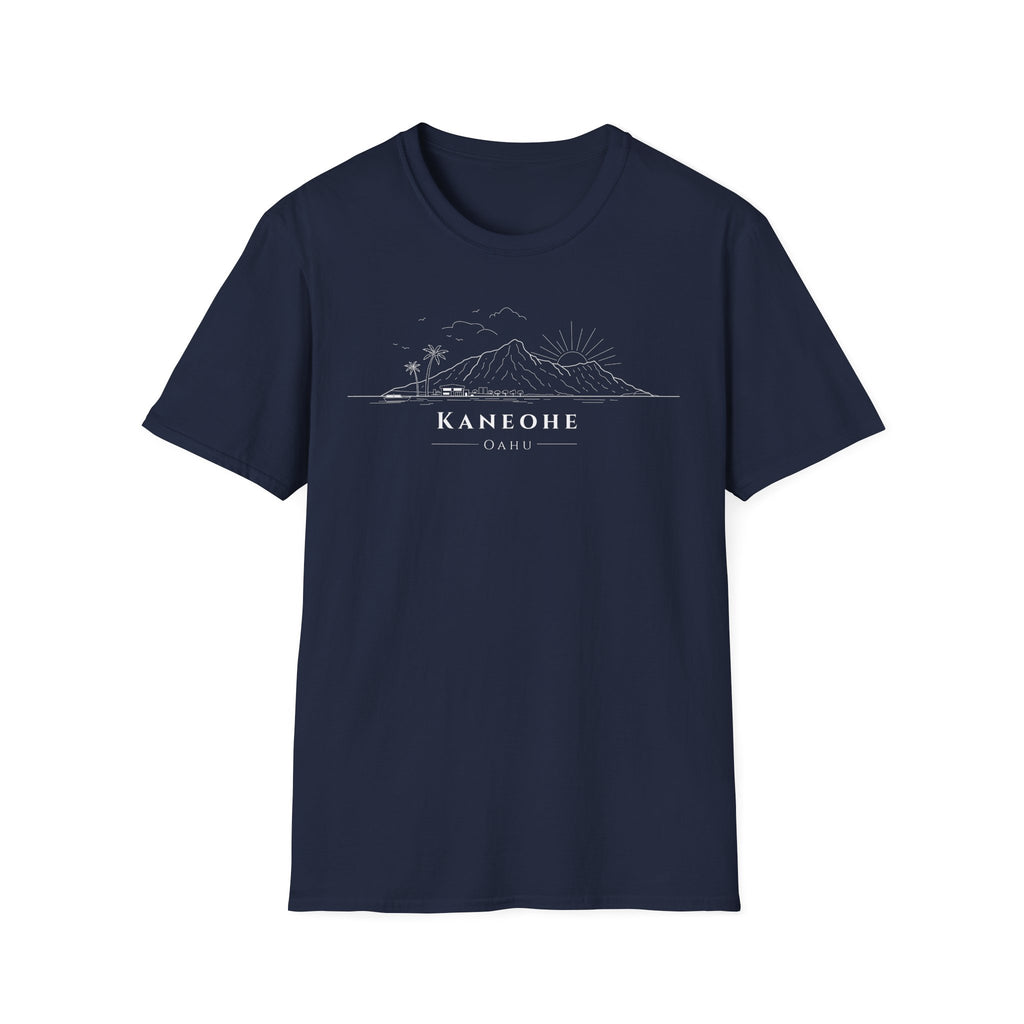 Kaneohe Skyline T-Shirt (white lineart & text)