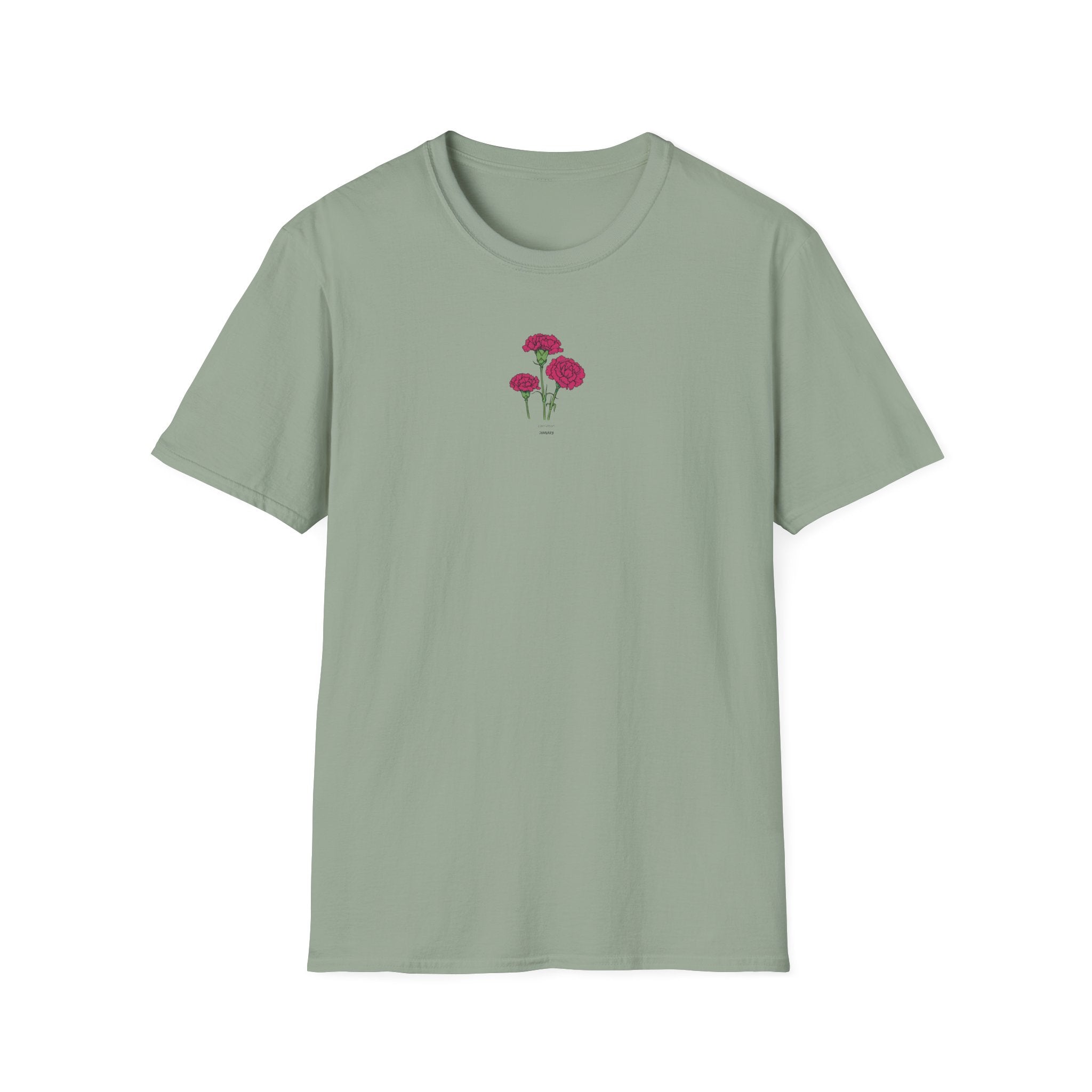 January's flower of the month - Nori Shore's Red Carnation Tee T‑Shirt