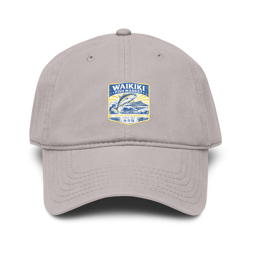 Washed Baseball Cap with Waikiki Fish Market Logo