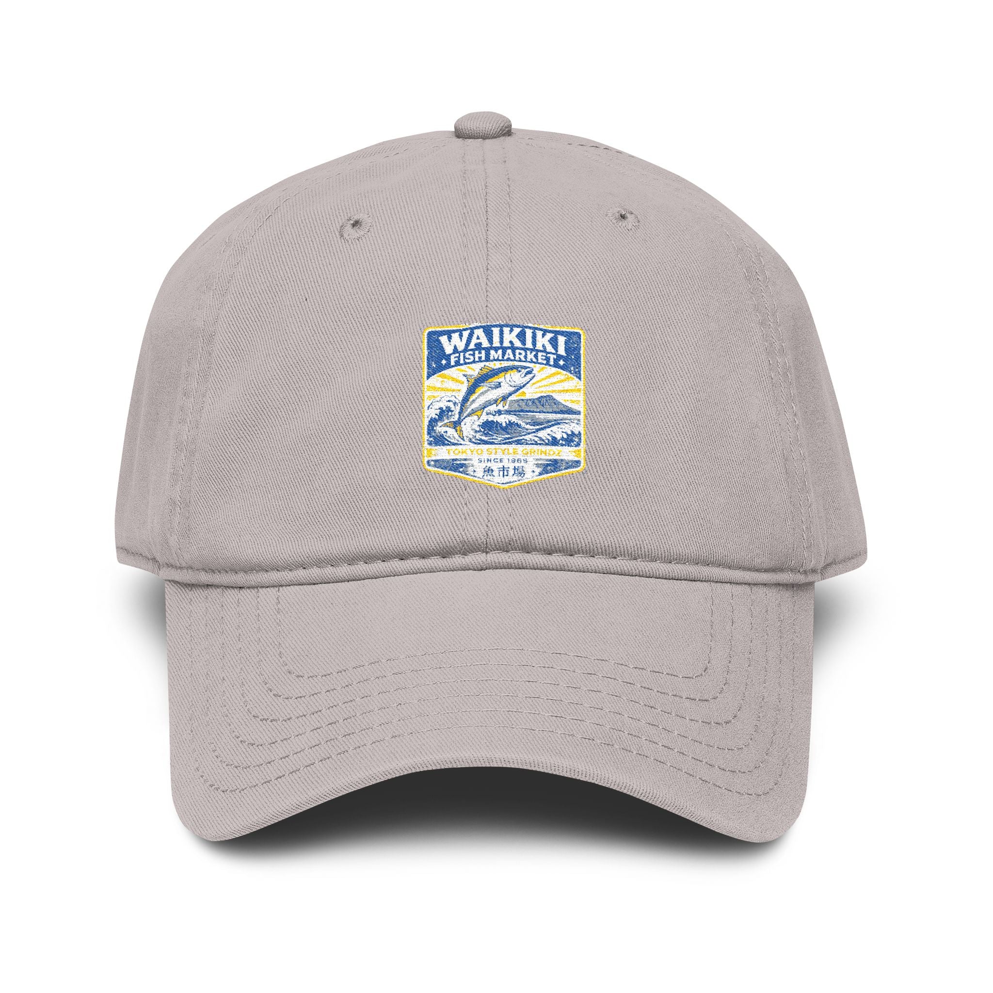 Washed Baseball Cap with Waikiki Fish Market Logo