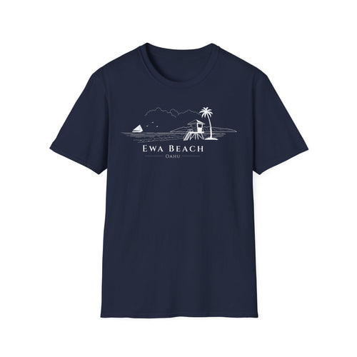 Ewa Beach Skyline T-Shirt (white lineart & text)