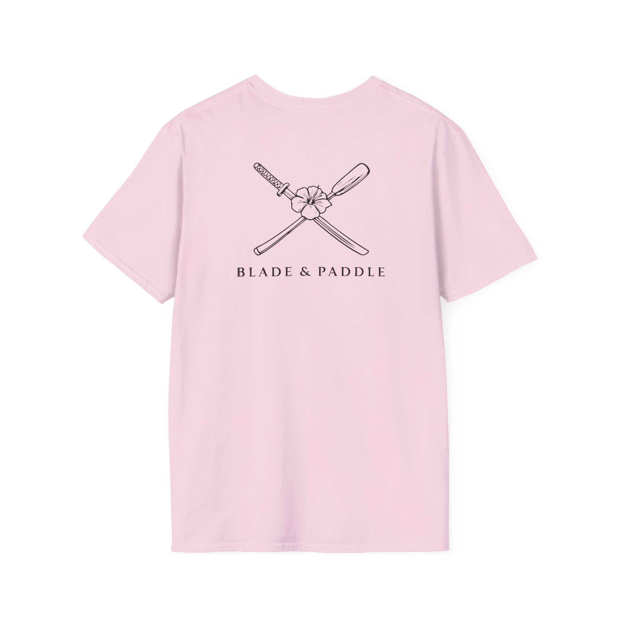 Blade & Paddle T-Shirt (Front/Back logos in black lineart)