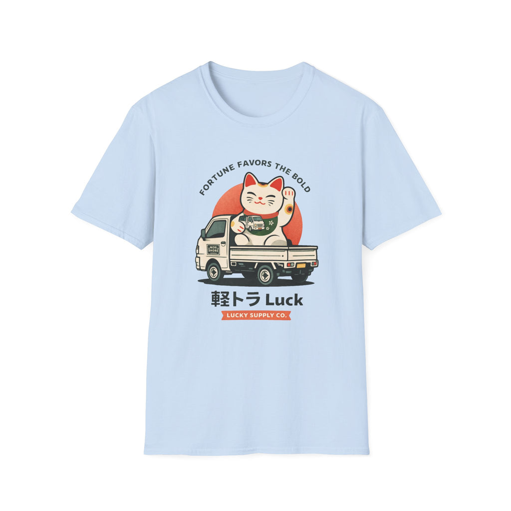 Lucky Maneki-Neko Truck T-Shirt — "Fortune Favors the Bold"