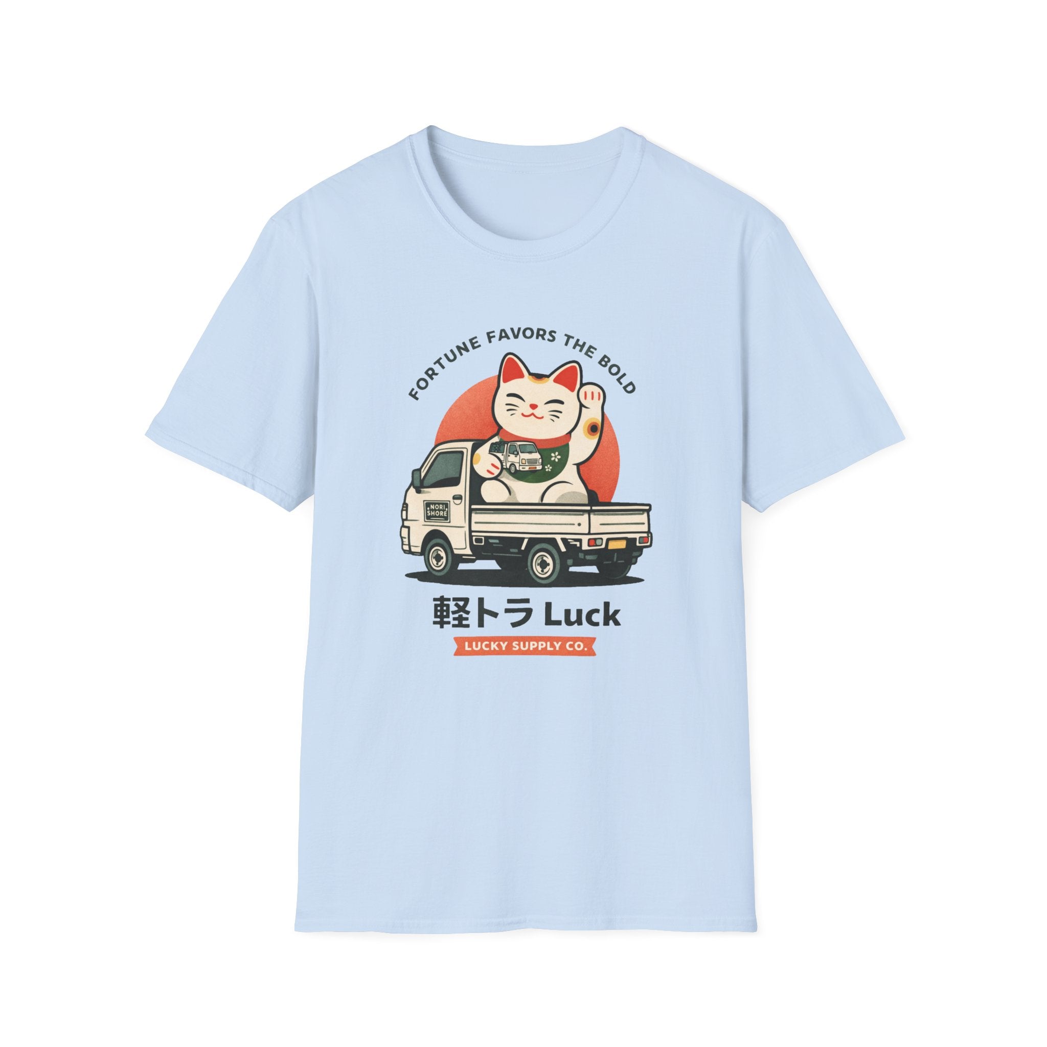 Lucky Maneki-Neko Truck T-Shirt — "Fortune Favors the Bold"
