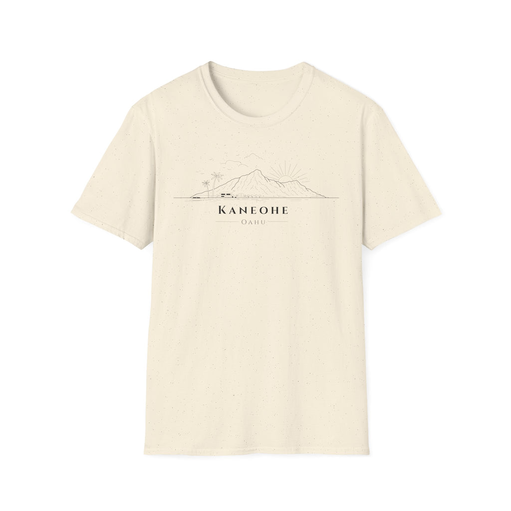 Kaneohe Skyline T-Shirt (black lineart & text)
