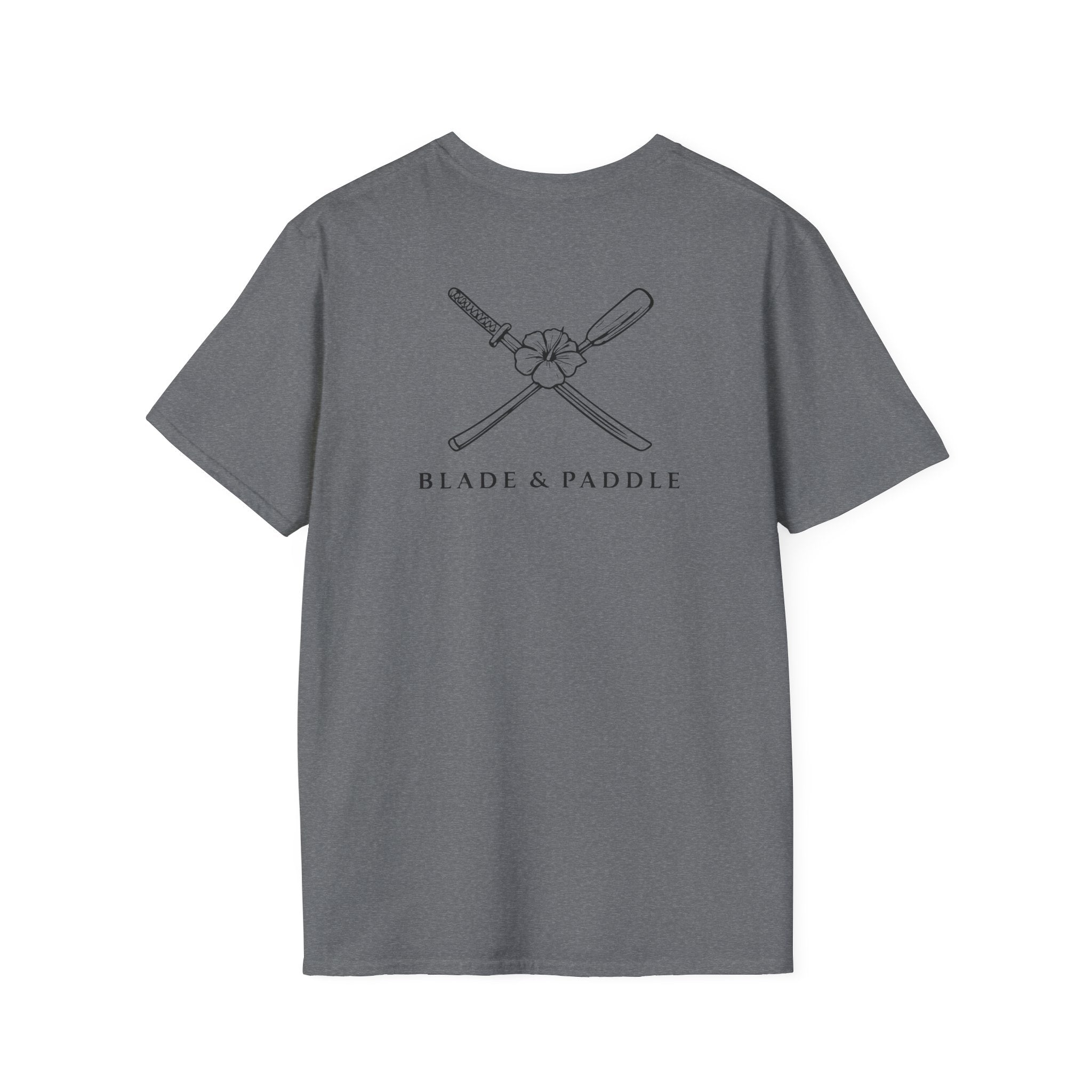 Blade & Paddle T-Shirt (Front/Back logos in black lineart)