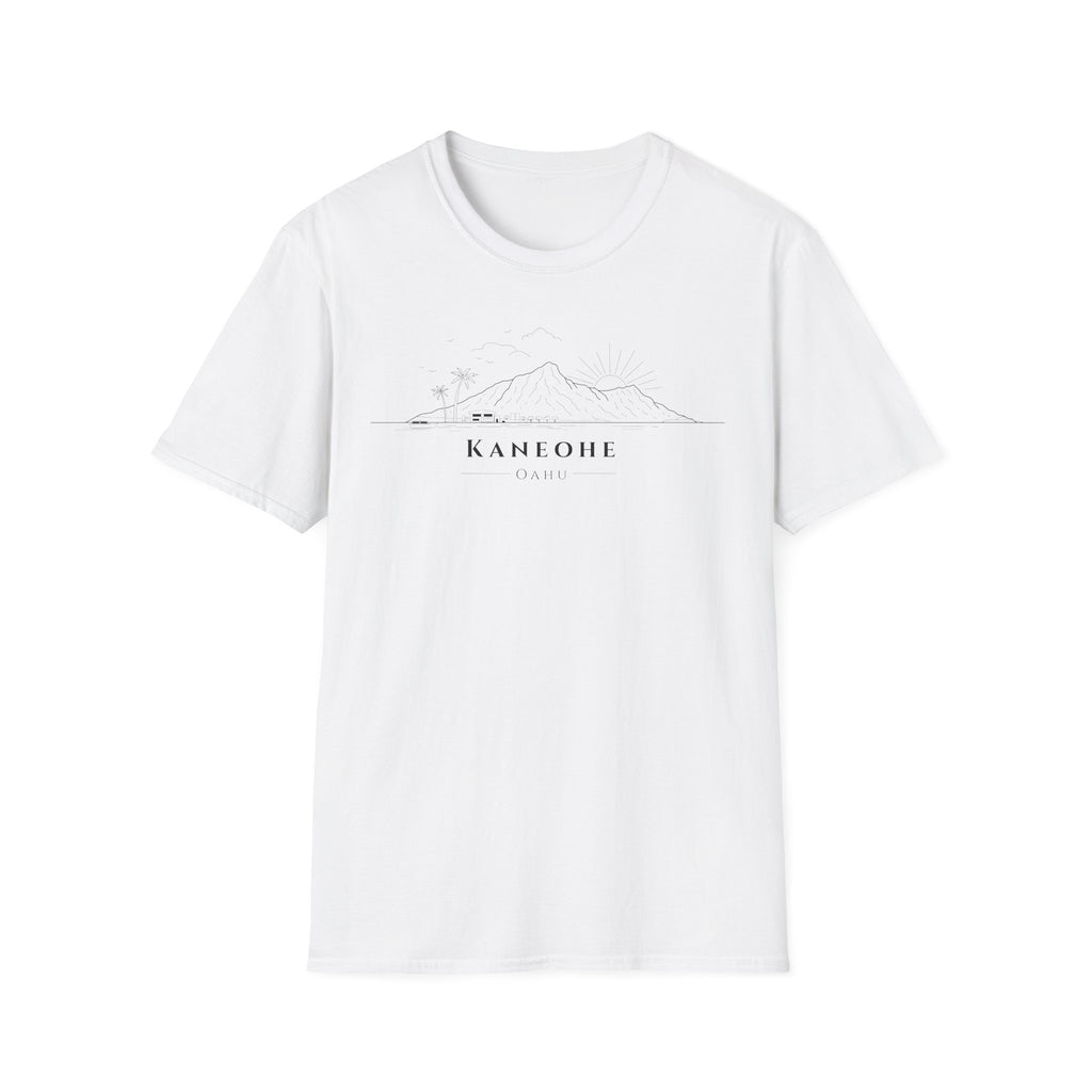 Kaneohe Skyline T-Shirt (black lineart & text)