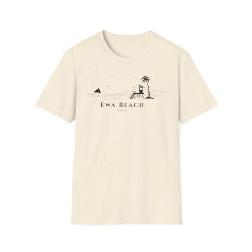 Ewa Beach Skyline T-Shirt (black lineart & text)