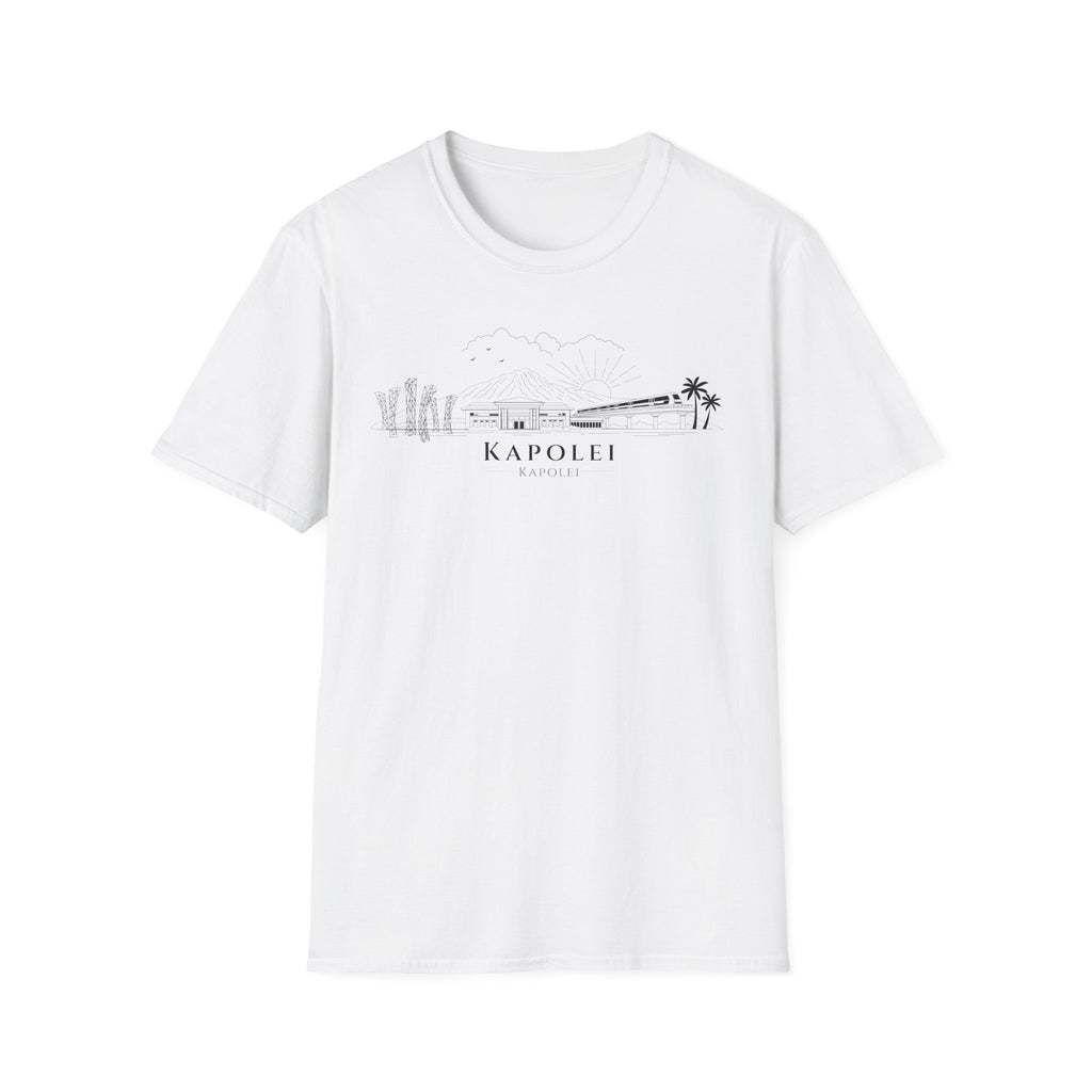 Kapolei Skyline T-Shirt (black lineart & text)