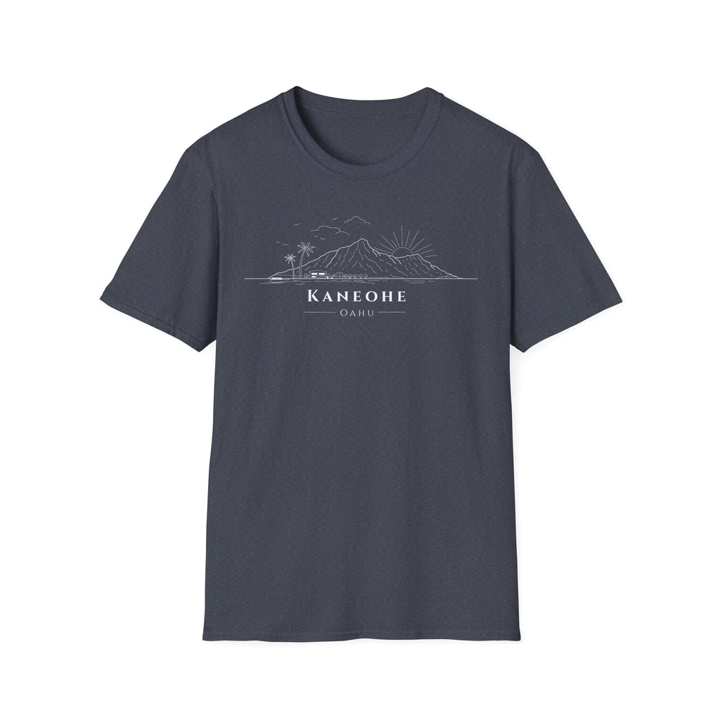 Kaneohe Skyline T-Shirt (white lineart & text)