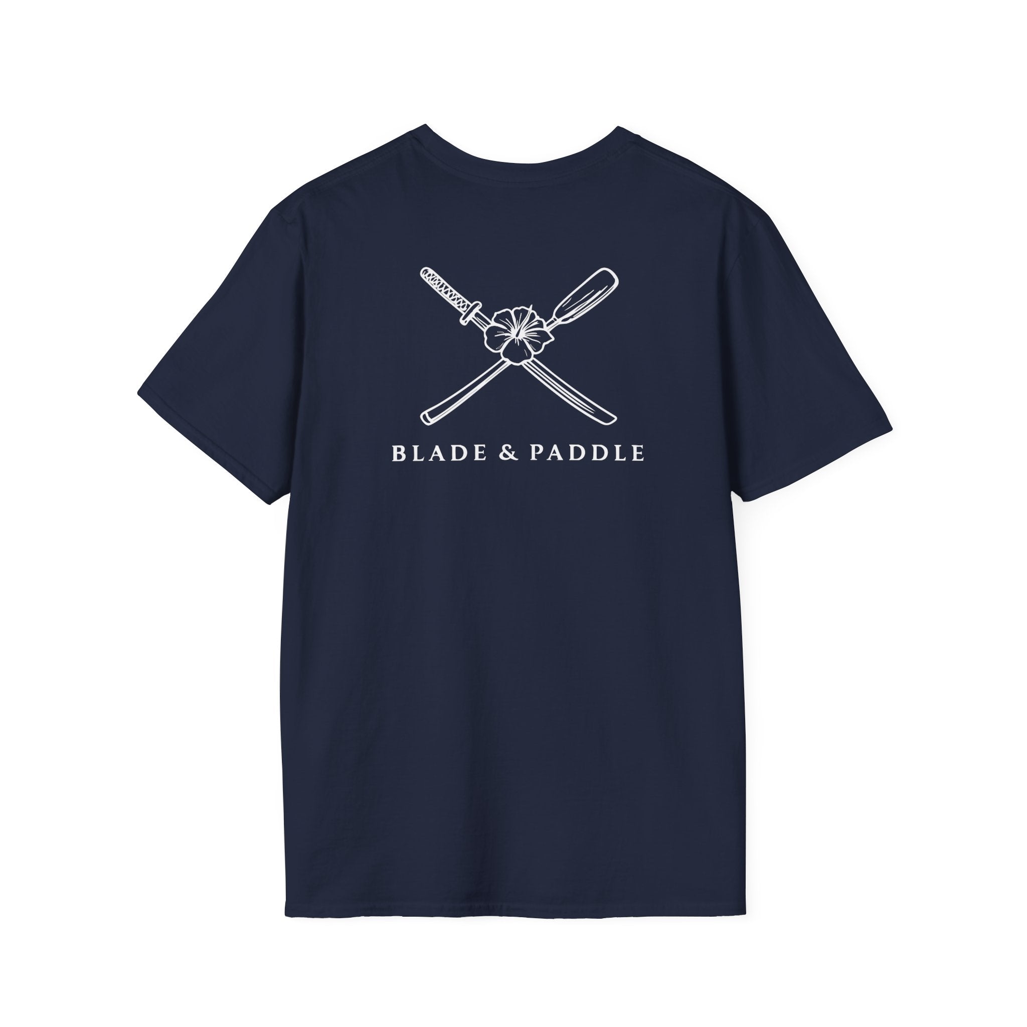 Dark Blade & Paddle T-Shirt (Front/Back logos are white lineart)