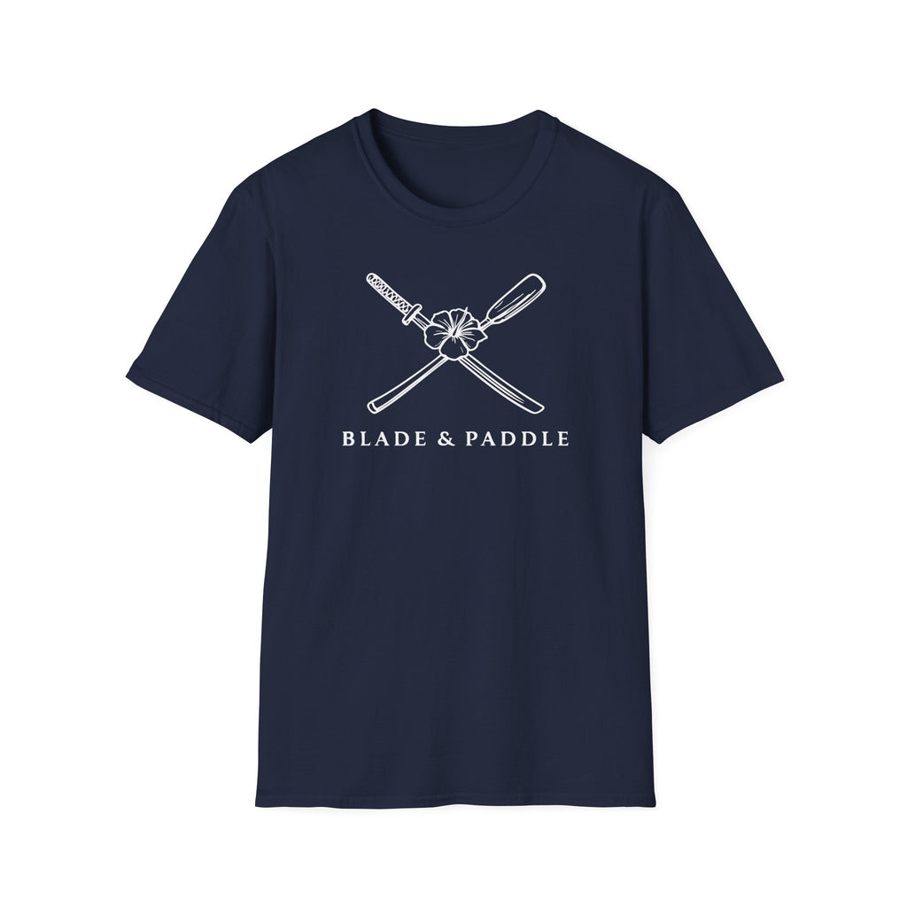 Dark Blade & Paddle T-Shirt (center front logos in white lineart)