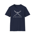 Dark Blade & Paddle T-Shirt (center front logos in white lineart)